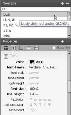 Como editar os estilos em um layout CSS no Dreamweaver