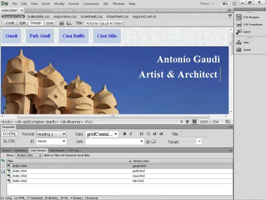 Comment vérifier les liens brisés dans Dreamweaver