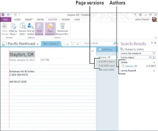 Como visualizar versões e autores no OneNote