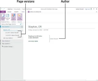 Como visualizar versões e autores no OneNote