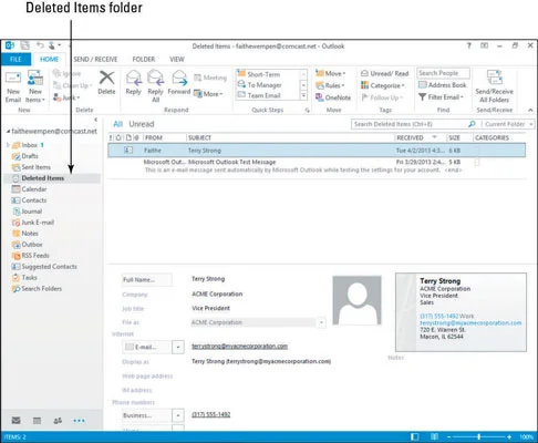 Kontakte in Outlook löschen und wiederherstellen