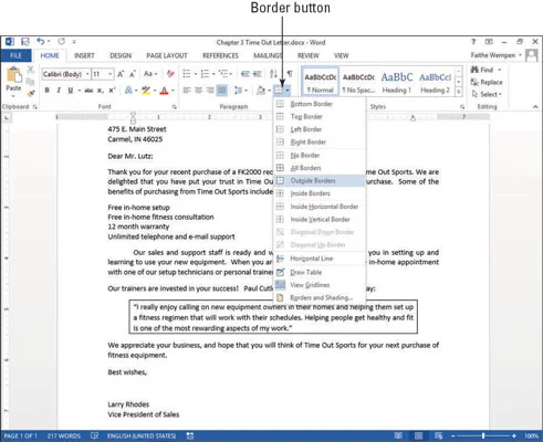 So fügen Sie Absatzrahmen und Schattierung in Word 2013 hinzu