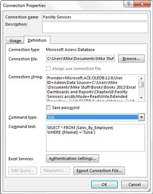 Manuelles Bearbeiten von Datenverbindungen in Excel