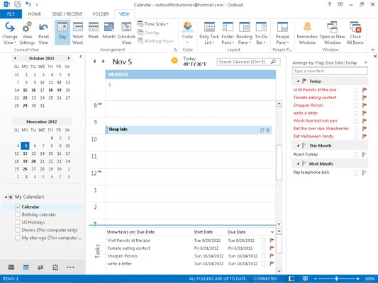 Die To-Do-Leiste von Outlook 2013