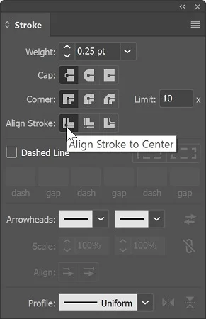 Como alterar a largura e o tipo de um traço no Illustrator CC