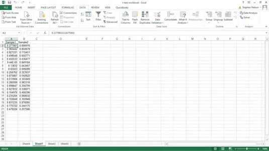 Como usar a ferramenta de análise de dados de teste t no Excel