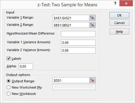 Como realizar cálculos de teste z no Excel