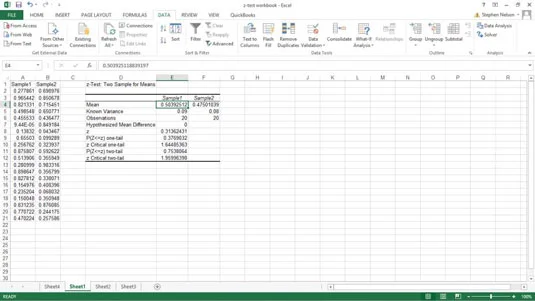 Como realizar cálculos de teste z no Excel