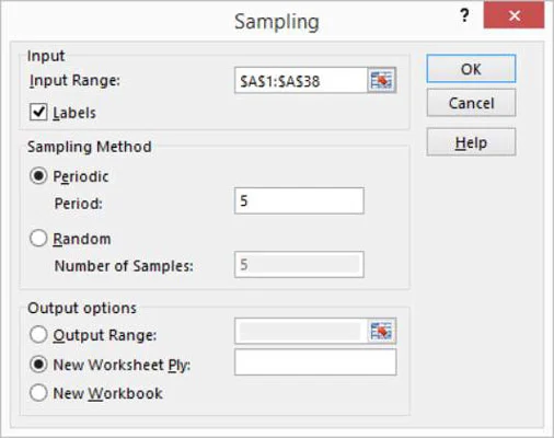 Como obter dados de amostra no Excel