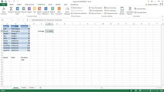 So verwenden Sie die DAVERAGE-Funktion in Excel