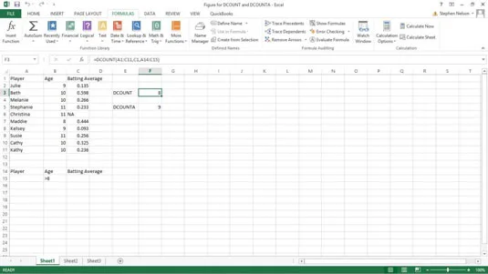 Comment utiliser les fonctions DCOUNT et DCOUNTA dans Excel