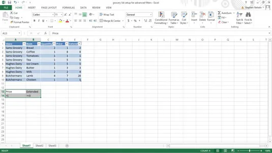 So verwenden Sie die erweiterte Filterung für eine Excel-Tabelle