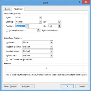 So erstellen Sie benutzerdefinierte hochgestellte und tiefgestellte Wörter in Word 2013-Dokumenten