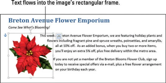 So ändern Sie die Einstellungen für den Textumbruch für ein Bild in Word 2013-Dokumenten