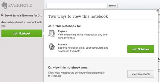 Comment accéder à un bloc-notes public Evernote