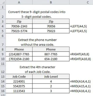 So extrahieren Sie Teile einer Textzeichenfolge in Excel