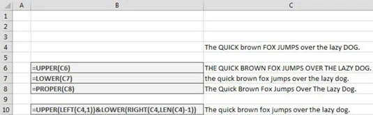 Como definir o texto para maiúsculas e minúsculas com uma fórmula do Excel