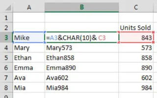 Adicionando uma quebra de linha em uma fórmula do Excel