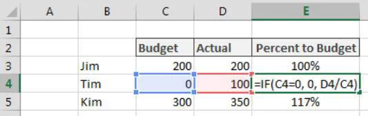 Umgang mit Teilen-durch-Null-Fehlern in Excel