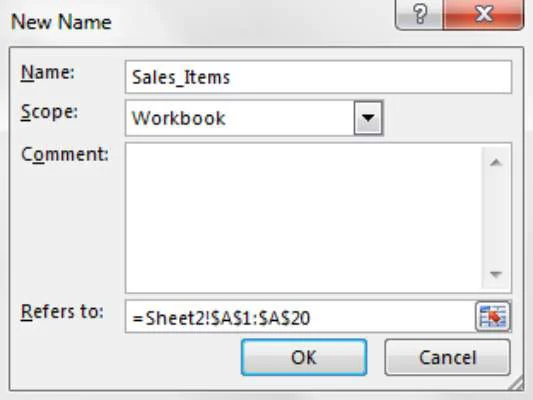 Verwenden benannter Bereiche in Excel-Formeln