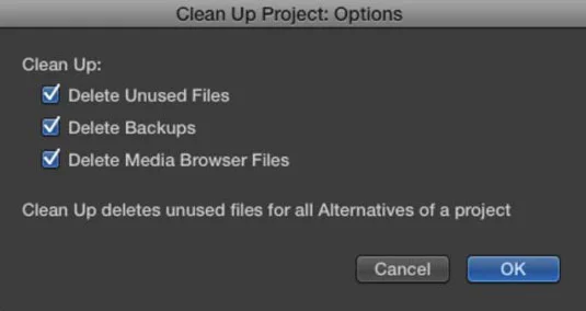 So räumen Sie Ihre Logic Pro X-Projekte auf