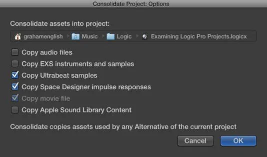 So räumen Sie Ihre Logic Pro X-Projekte auf