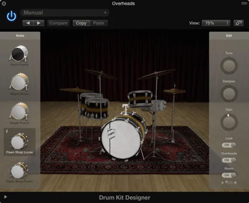 Erstellen benutzerdefinierter Kits mit Drum Kit Designer in Logic Pro X