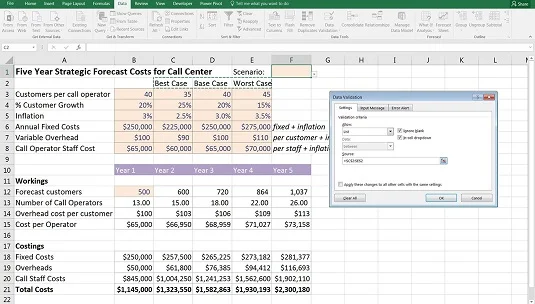So erstellen Sie Drop-Down-Szenarien in Ihrem Finanzmodell