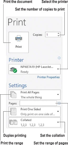 So drucken Sie eine Reihe von Seiten in Word 2016