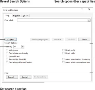 So finden Sie Sonderzeichen und bestimmte Formatierungen in Word 2016