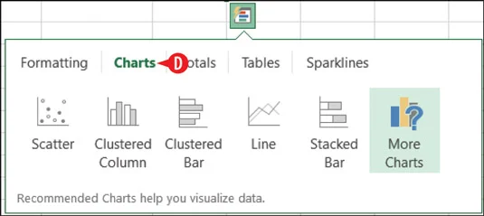 So verwenden Sie die Schnellanalyse in Excel 2016