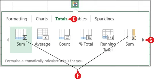 So verwenden Sie die Schnellanalyse in Excel 2016