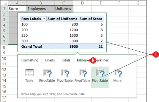 So verwenden Sie die Schnellanalyse in Excel 2016