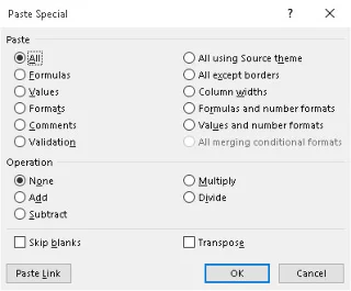 Cómo usar Pegado especial en Excel 2016
