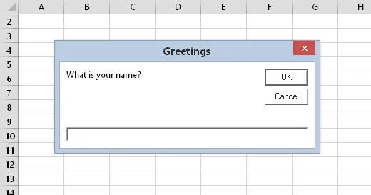 Como usar a função InputBox no Excel 2016 VBA