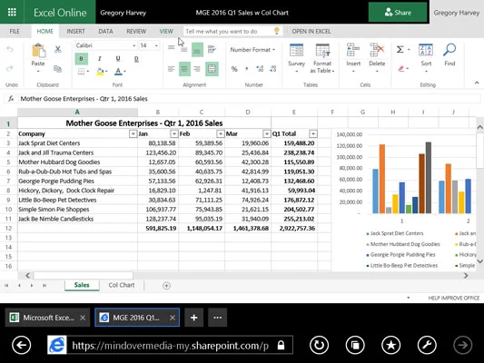 So bearbeiten Sie Arbeitsblätter mit der Excel Web App