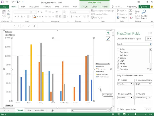 Como criar gráficos dinâmicos no Excel 2016