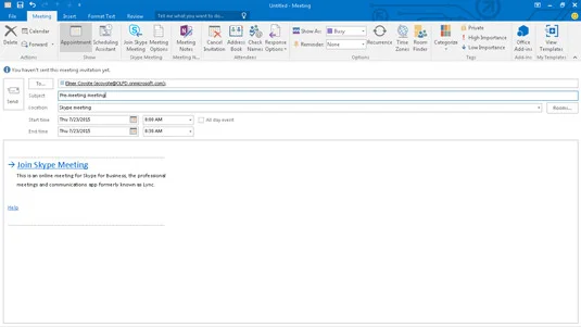 Como usar o Skype for Business com Outlook 2016