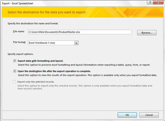So importieren Sie Daten in Excel mit dem Microsoft Access-Exportassistenten