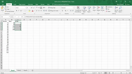 So verwenden Sie die FREQUENZ-Funktion in Excel