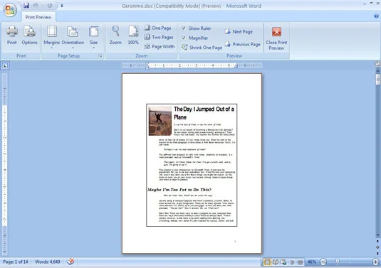 Comment prévisualiser avant d'imprimer dans Word 2007