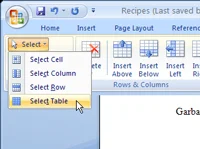 Como transformar uma tabela do Word 2007 em texto