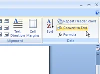 Como transformar uma tabela do Word 2007 em texto