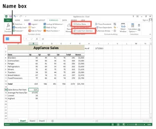 So arbeiten Sie mit benannten Bereichen in Excel 2013