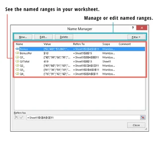 So arbeiten Sie mit benannten Bereichen in Excel 2013