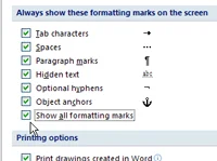 Comment afficher les caractères non imprimables dans Word 2007