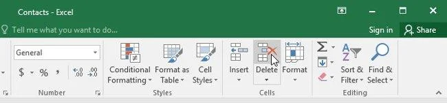 Excel 2016 - Ligne supprimée
