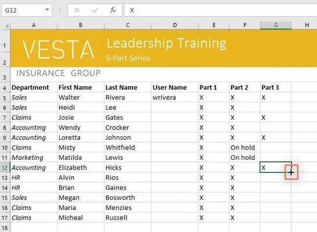 Excel 2016 - Leçon 5 : Concepts de base des cellules et des plages