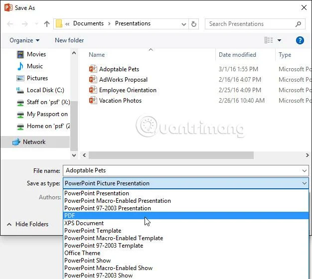 PowerPoint 2016: Sunuyu kaydetme
