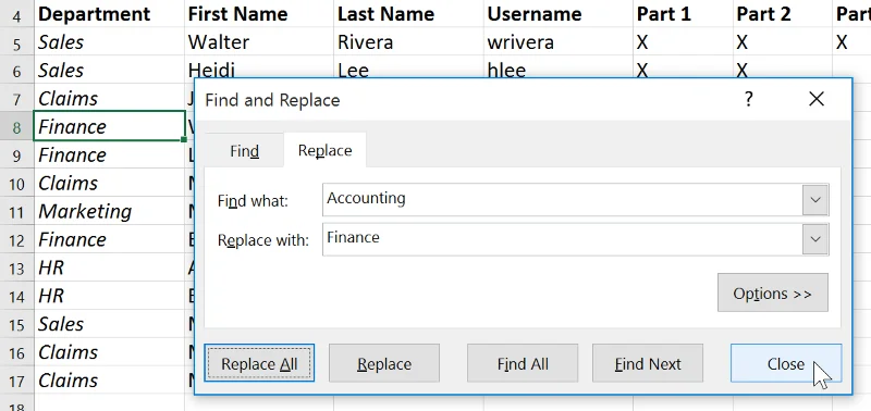 Excel 2019 (Bölüm 9): Bul ve Değiştir özelliği